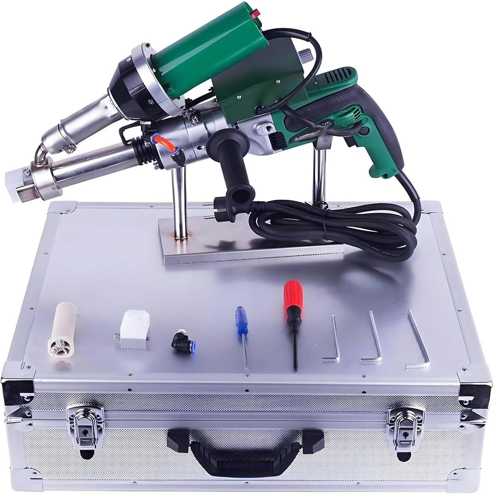 BOOZXCV Handheld Plastic Welding Gun 1600W, Industrial Extrusion Welder with Nozzle, 0.79in Weld Width, Temp Control 200-380°C for PVC PP HDPE Repair