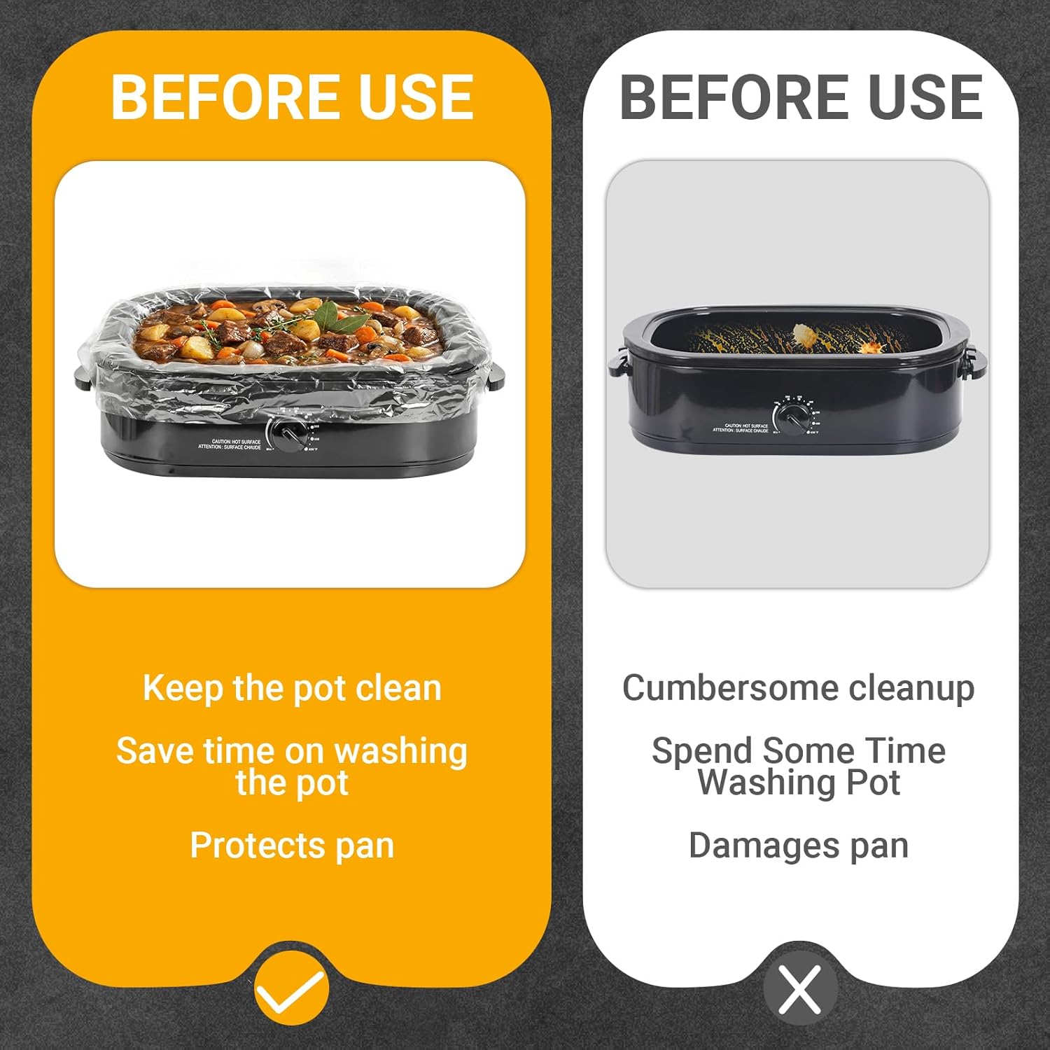 30 Count Electric Roaster Liners, Fits 16, 18, 22 Quart Roasters, Roaster Pan Oven Liners Plastic Cooking Bags for Instant Cleanup, 18 x 34 Inch - Image 5