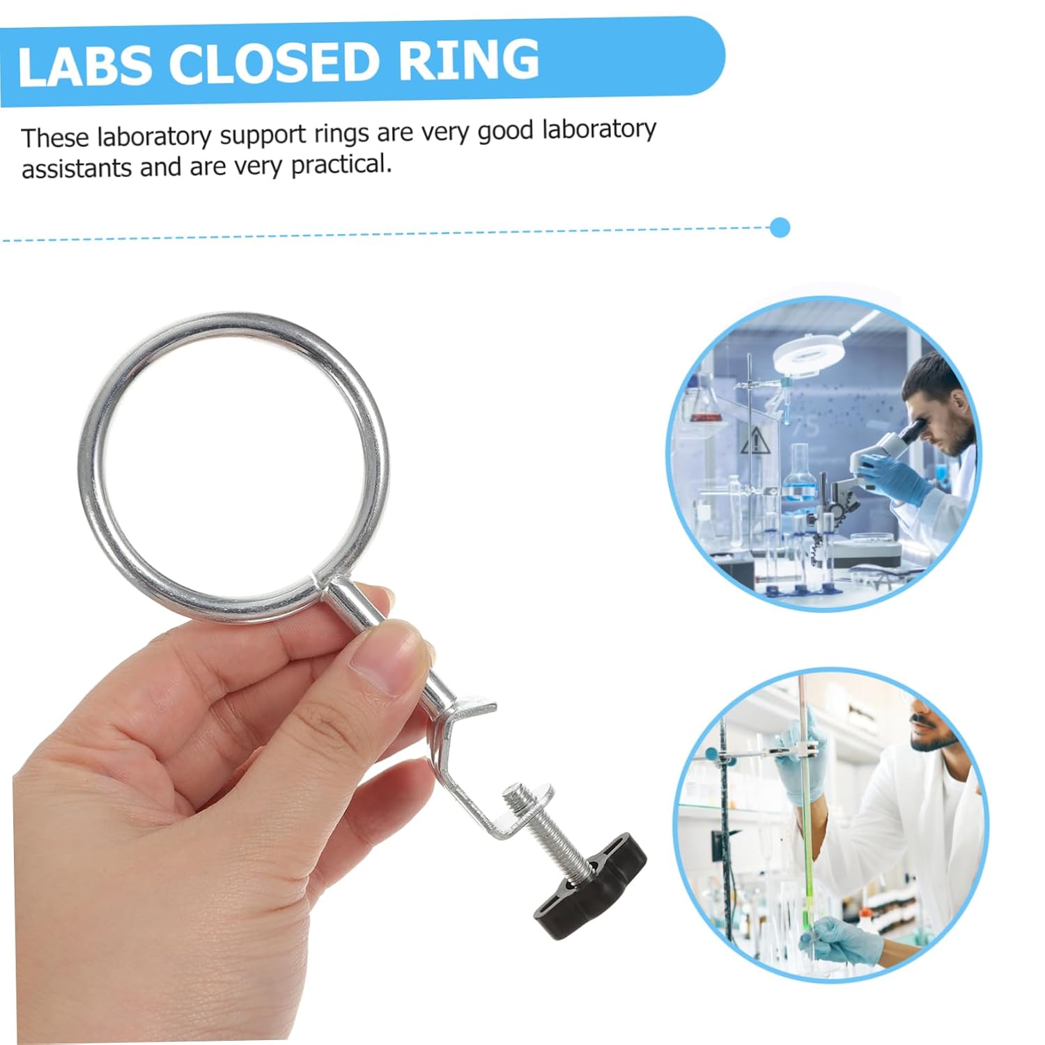 3pcs Support Retort Ring Closed Ring Beakers Holders Sturdy Iron for Lab Stand Experiment Equipment
