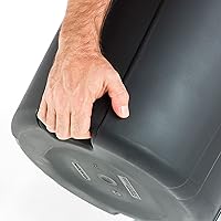 Vista 4 de United Solution TI0087 - Contenedor de basura redondo de 20 galones, color negro, fácil de transportar con construcción resistente, asas de paso