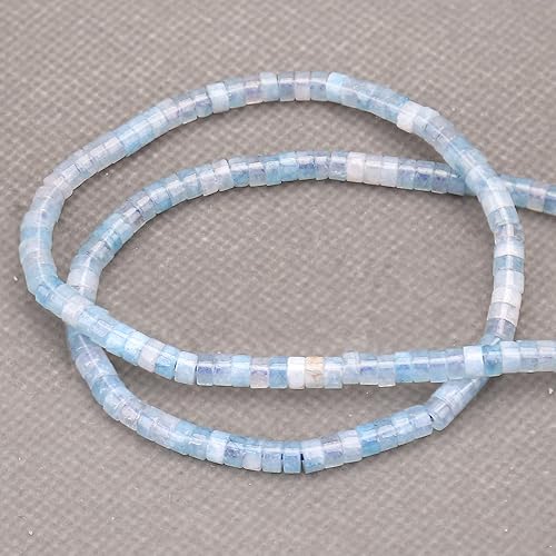 Miniatura 5 de BONNY BOXX 150 cuentas espaciadoras de aguamarina natural, sueltas, semipreciosas, redondas, planas, redondas, cuentas de disco Heishi para