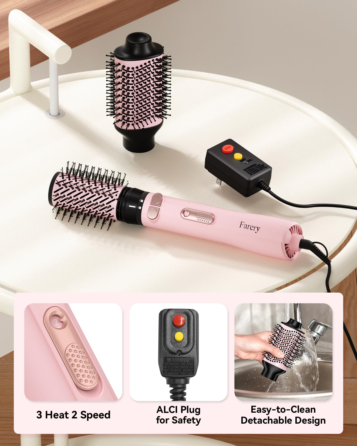 Amazon.com : Farery 2-in-1 Blow Dryer Brush Set for Frizz-Free