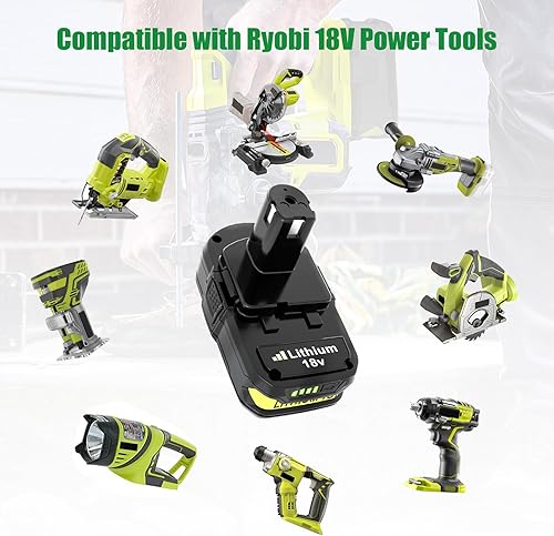 Miniatura 6 de Paquete de 2 baterías de repuesto de 3600 mAh P102 P108 para Ryobi de 18 V, 3.6 Ah, compatible con Ryobi batería de litio P103 P104 P105 P107 P109