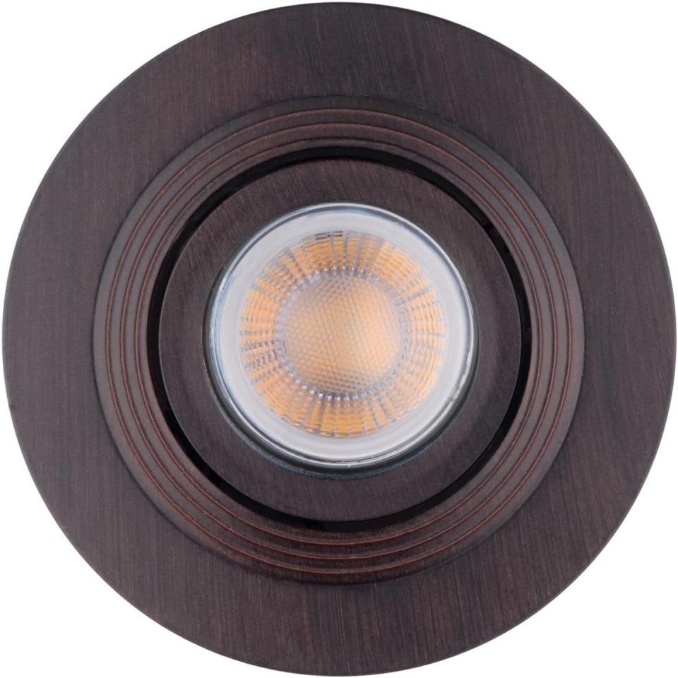 Flаѕh Dеаlѕ - 80% оƒƒ 4 Die-Cast Swivel Ridged Baffle Round Trim Recessed Lighting Kit, Oxide Bronze, Easy Install Push-N-Click Clips, Bulb Included, 3.88 Hole Size,9097701
