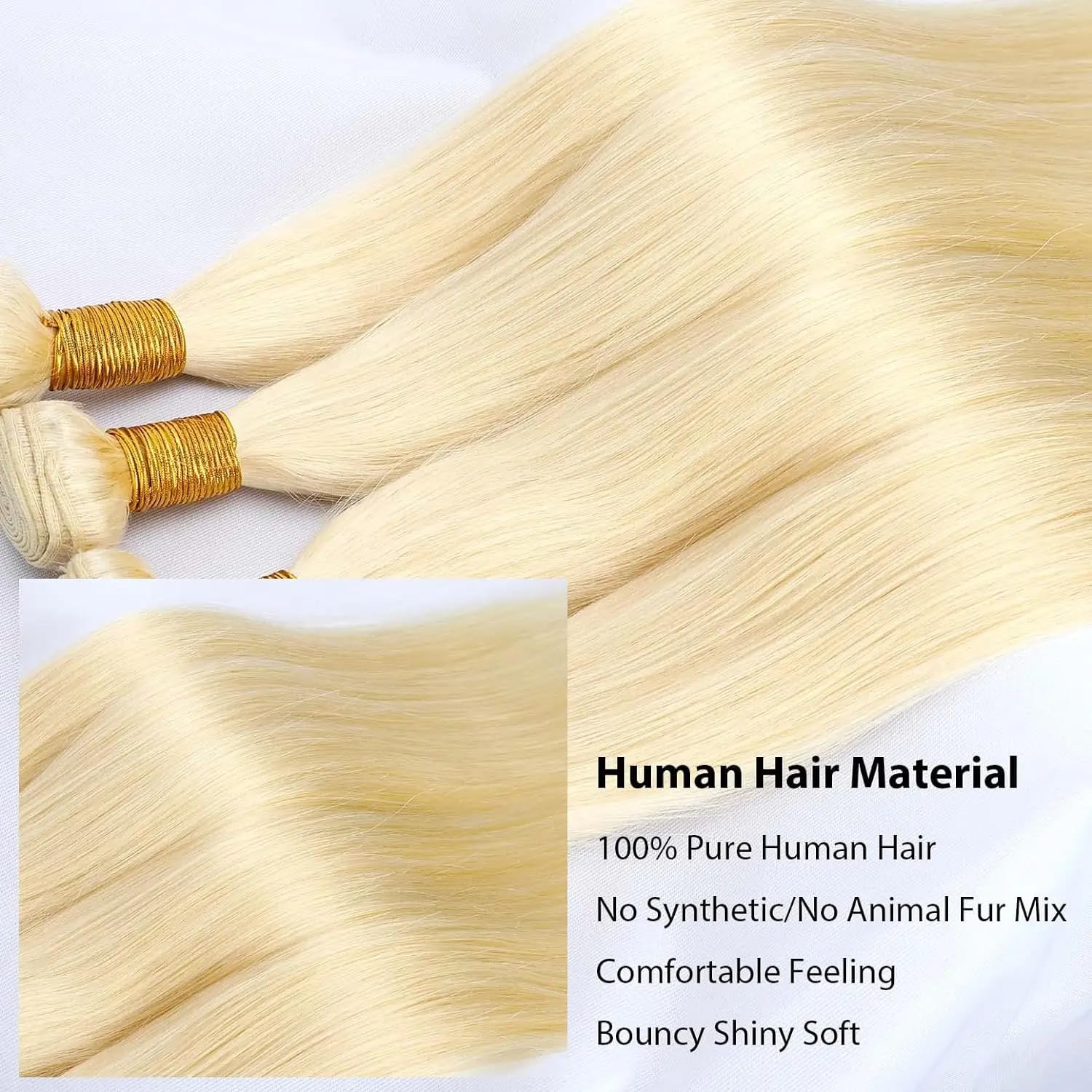 613 Straight Bundles Human Hair 300g/Pack Blonde Myanmar Human Hair 3 Bundles 14 16 18 Inch 12A Unprocessed Double Weft Quick Wave Extensions for Women