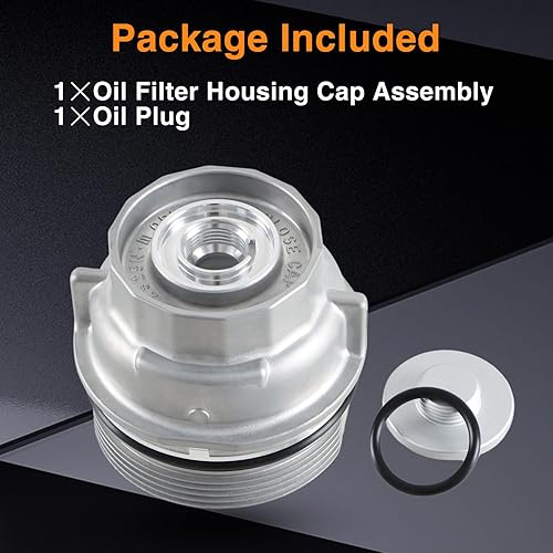 Miniatura 9 de FUSCH Conjunto de tapa de carcasa del filtro de aceite con tapón de aceite compatible con Toyota 4Runner Avalon Camry Highlander RAV4 Sienna Tundra
