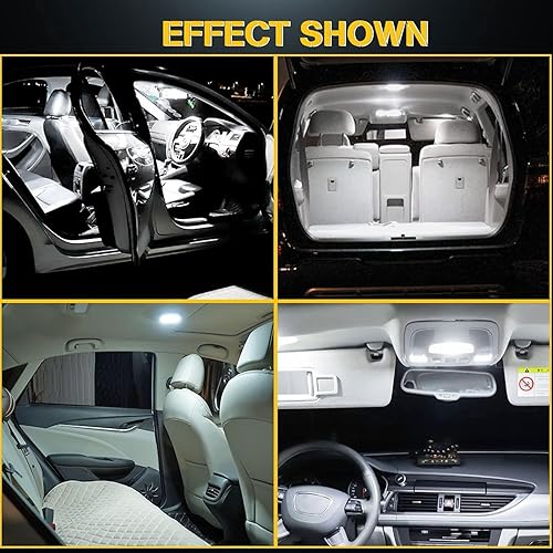 Miniatura 2 de EverBrightt 2835 Chipset 12SMD LED Panel Dome Lights Auto Interior Lectura Lámpara con T10BA9S  Festoon Adapters DC 12V Blanco Paquete de 6