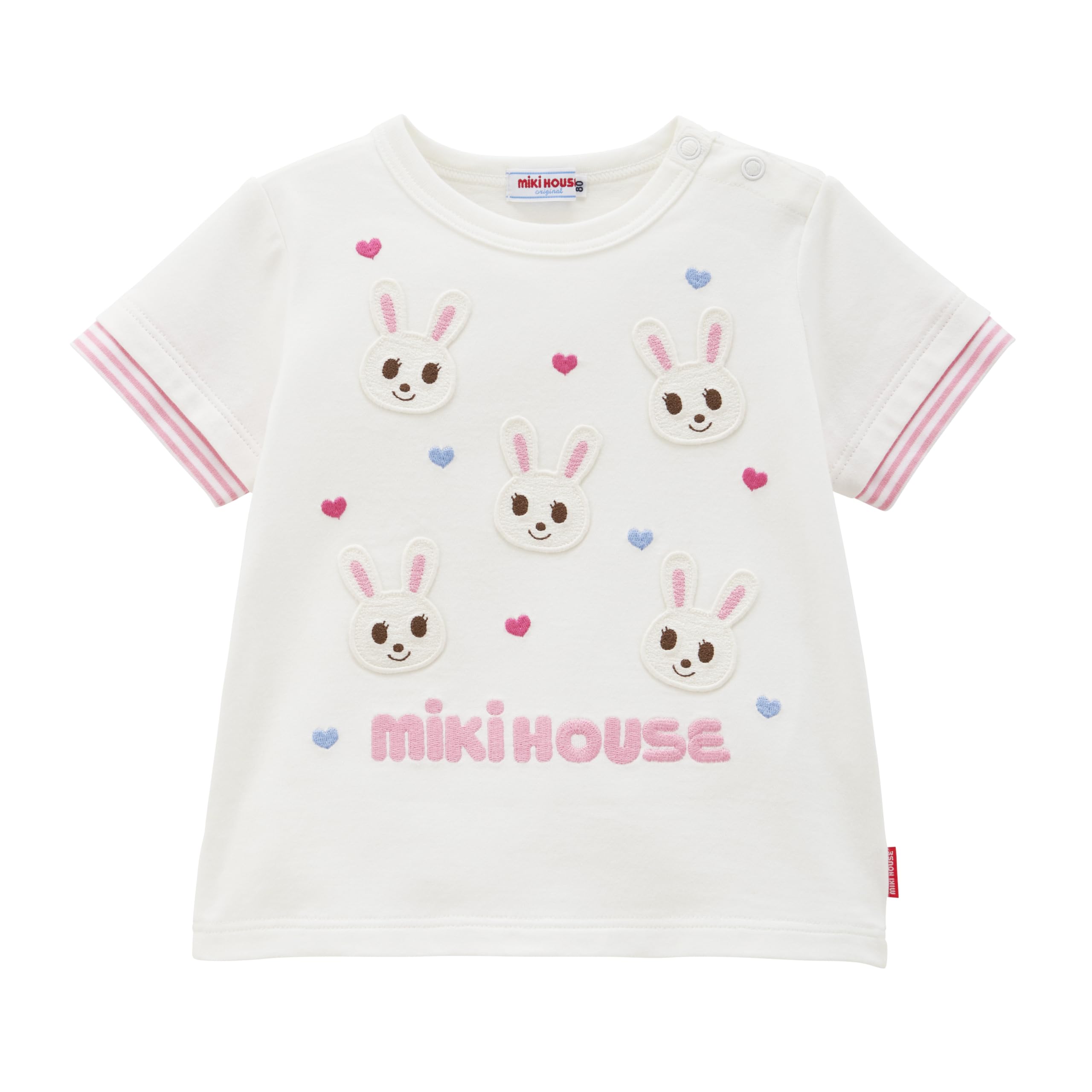 Amazon.co.jp: [ミキハウス] 半袖Tシャツ うさぎ ロゴ 女の子 ベビー