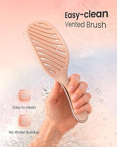 Miniatura 4 de AIMIKE Cepillo para desenredar, cepillo desenredante ventilado para cabello mojado y seco con cerdas suaves, cepillo para desenredar sin dolor,