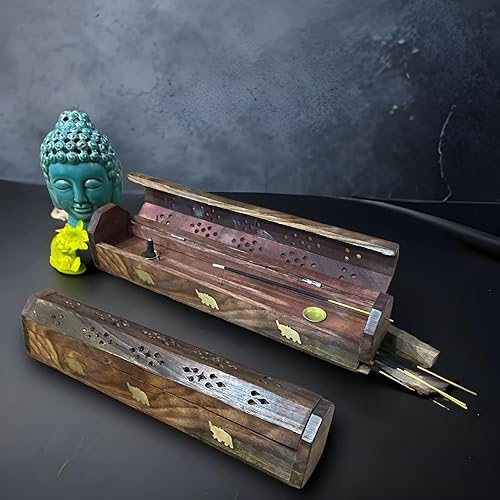 LOVENSPIRE Soporte para palo de incienso de madera, hecho a mano, soporte para palisandro, bandeja para quemador de fragancias, agarbatti, dhoop