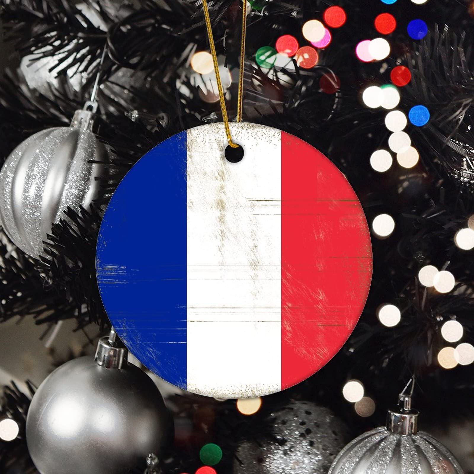 Pendentif De Noël, Couronne, Blanc, Feutre