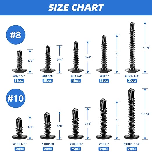Besitu 400 Tornillos Autoperforantes de Acero Inoxidable 410 miniatura 3