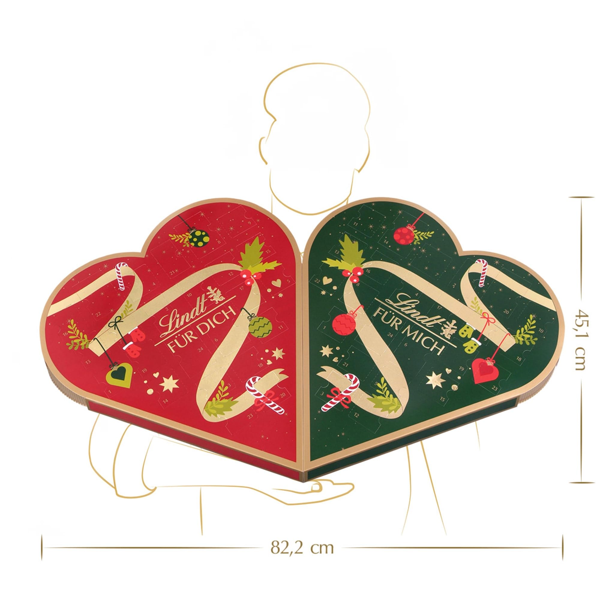 Lindt Pärchen Adventskalender 2025 505g Weihnachtliche Schokolade