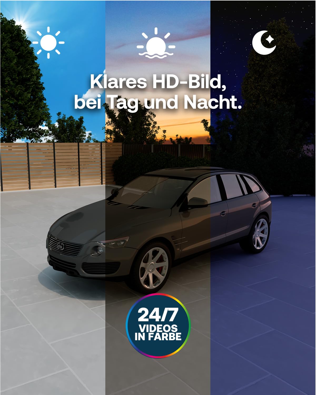 Arlo Essential 3 HD Akku Überwachungskamera Aussen WLAN, Kabellos, 1080p Video, Farbnachtsicht, Licht, Bewegungsmelder, Sirene, 2-Wege Audio, Smart Home Secure Plan Testzeitraum, 2er Set