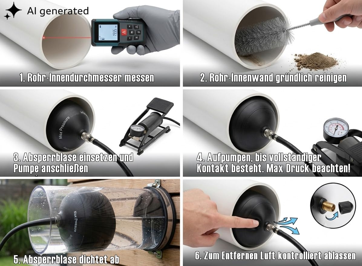 Tapones de tubería almohadillas de sellado de tubería bolsas de sellado Pipeplug Testplug corto para 100 mm