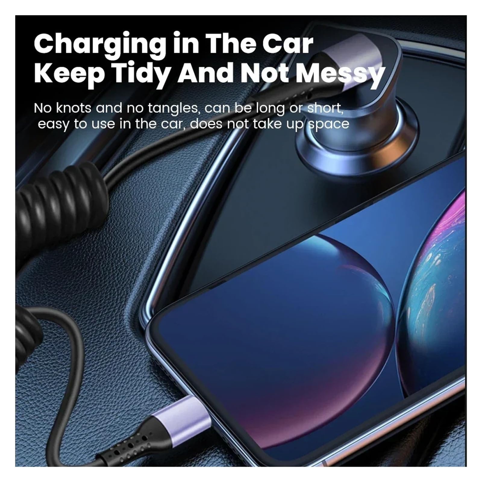 USB C Car 66 W Fast Charge Short Cable for iPhone for Xiaomi for Samsung (CC 66W 02)