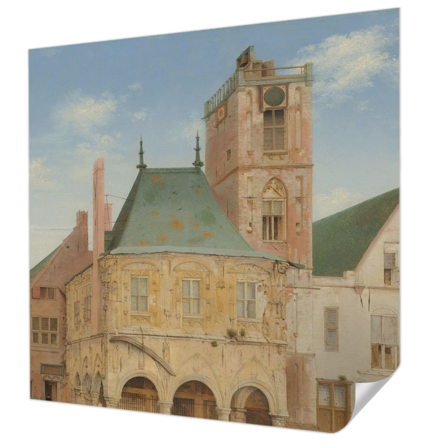 Papier peint panoramique adhésif hôtel de ville historique pour une chambre élégante et cocooning