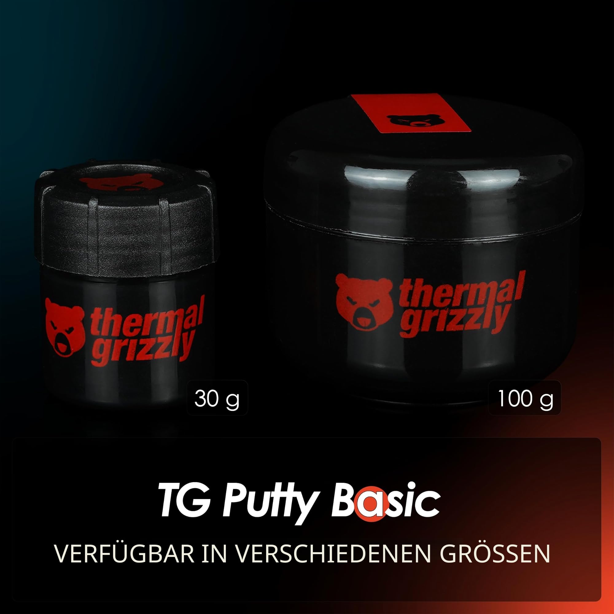 Thermal Grizzly - TG Putty Basic - 100 g - Hochleistungs Thermal Putty, elektrisch Nicht leitend - Gute Wärmeleitfähigkeit - Für GPU und PCB