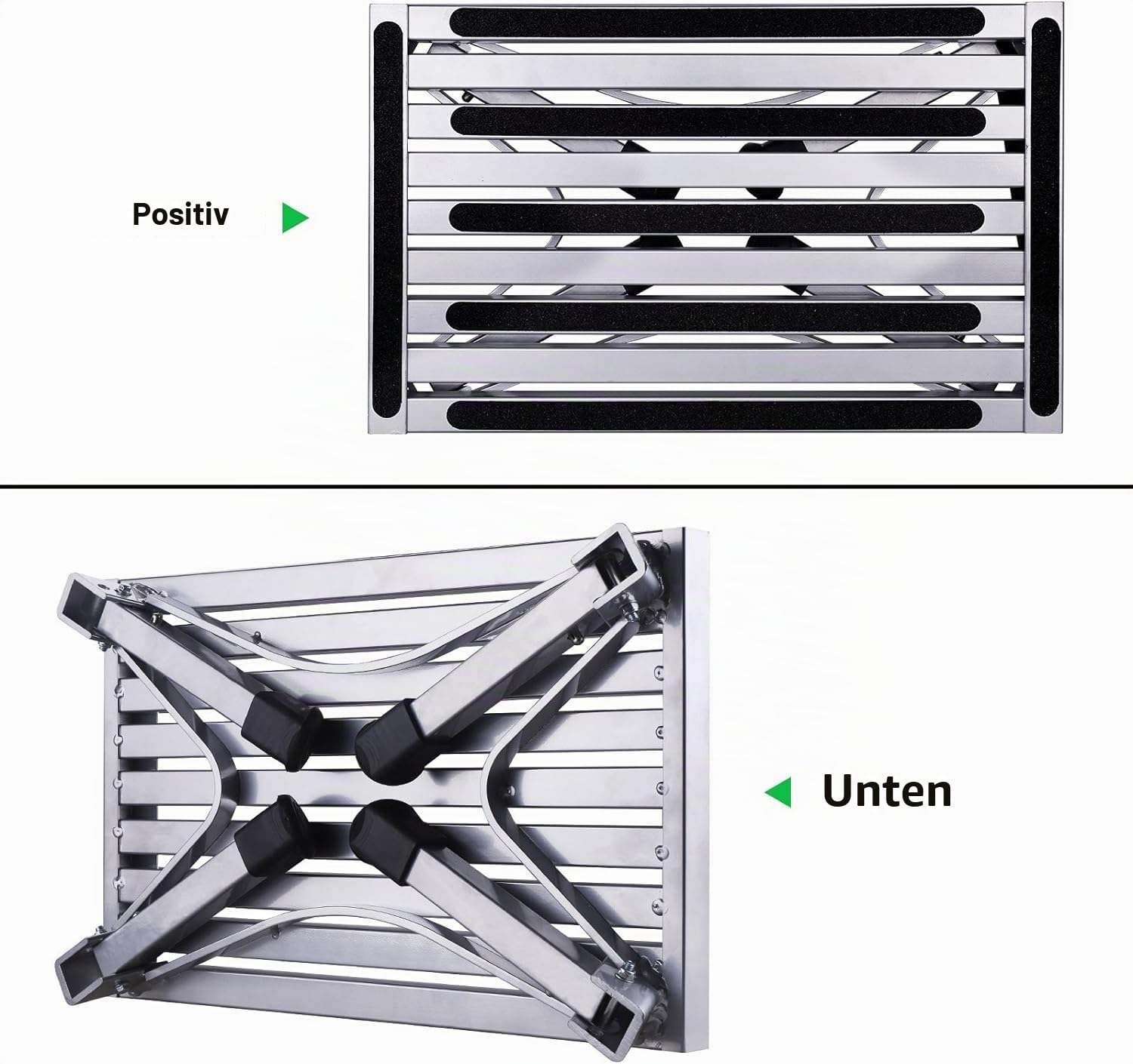 johgee 47x30x23cm stabil Aluminium Klapptritt Trittleiter 1 stufe Arbeitsplattform Max Belastung 250 kg für Kinder ältere Menschen Eintritt in die Caravan Wohnmobil SUV oder als Home Fußhocker