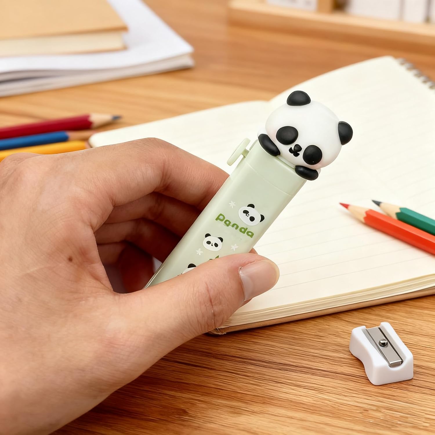 2 Sets Cute Panda Push Pull Rubber Erasers Kawaii Large Capacity Pencil Erasers for School Office Home Classroom Prize Party Favors - Image 6