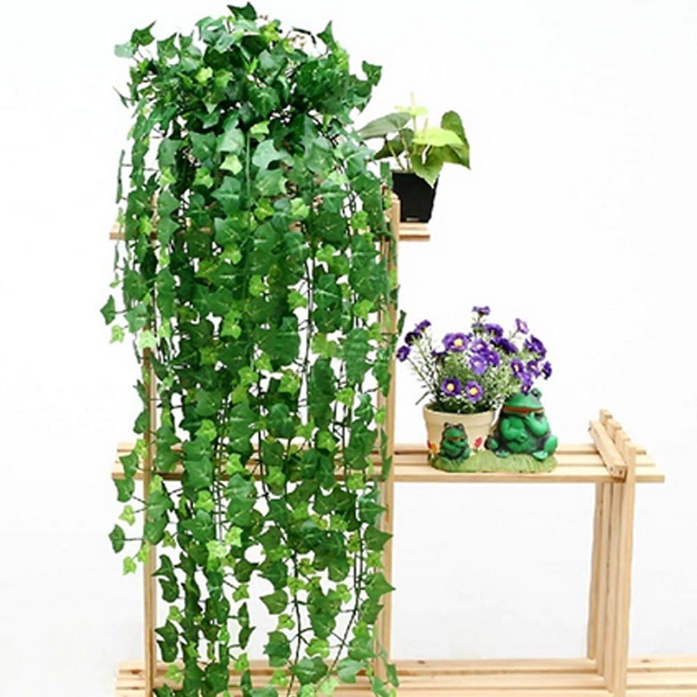Artificial Ivy Leaf Garland Plants Vine, 84 Ft 12 Pack Greenery Fake Foliage Garland Hanging with 2pcs Wisteria Vine Gift for Wedding Party Garden Home Kitchen Office Wall Decorations