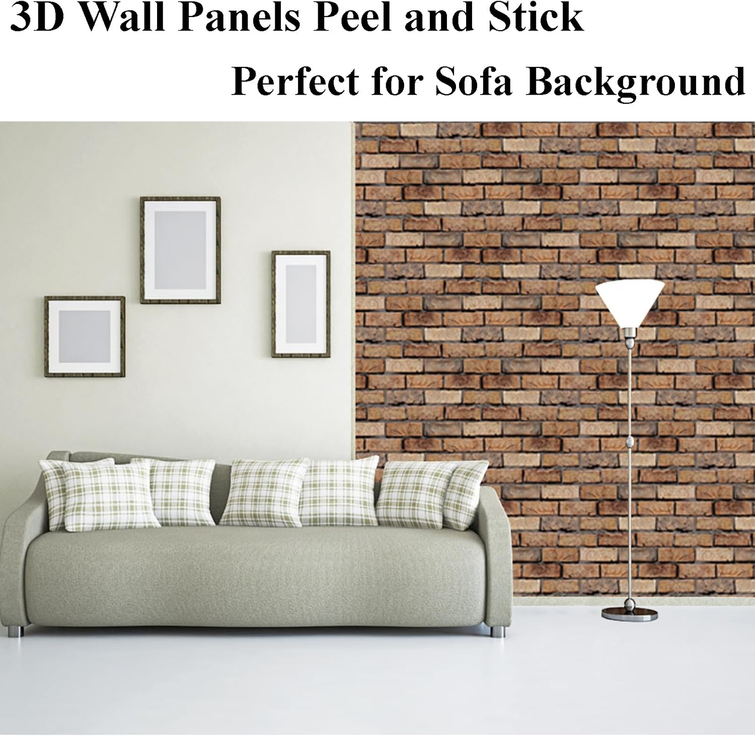 3D Wall Panels Peel and Stick - 10 Pack Brick Textured PVC Panels, Waterproof Self-Adhesive Wall Tiles for Accent Walls, Kitchen, Bathroom, Bedroom & Office Decor