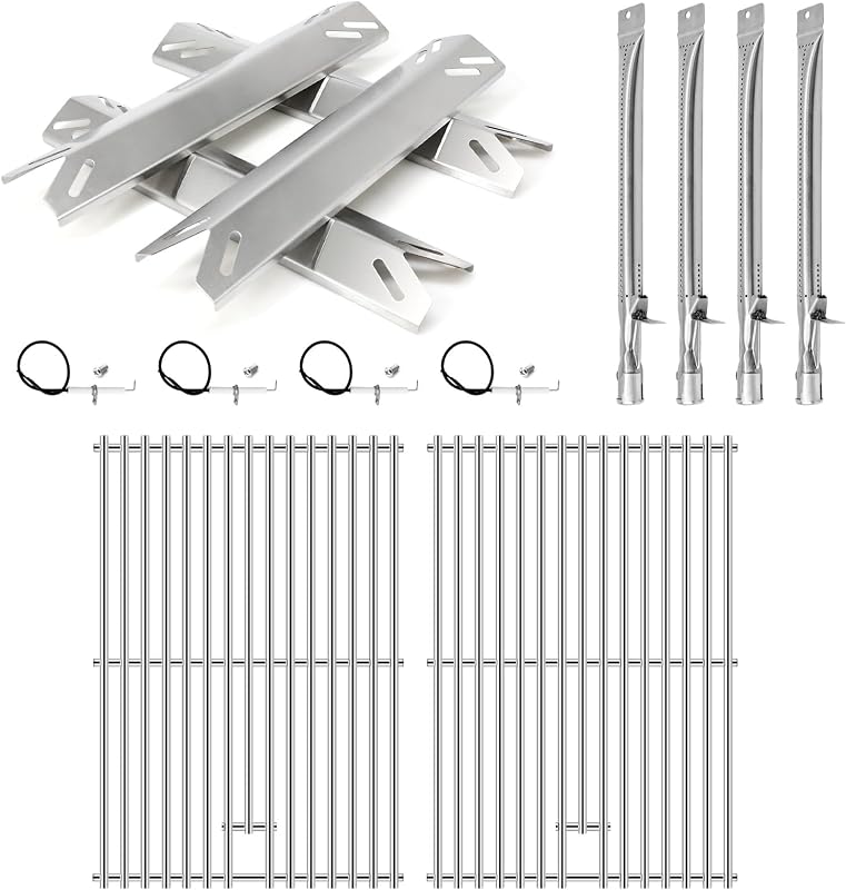 Criditpid Grill Replacement Parts for Cuisinart GAS9456AS GAS9456ASO Model, Grill Grates, Heat Tents Plates, Burners Tube and Igniters for Cuisinart 4 Burner Gas Grill GAS9456AS Replacement Parts.