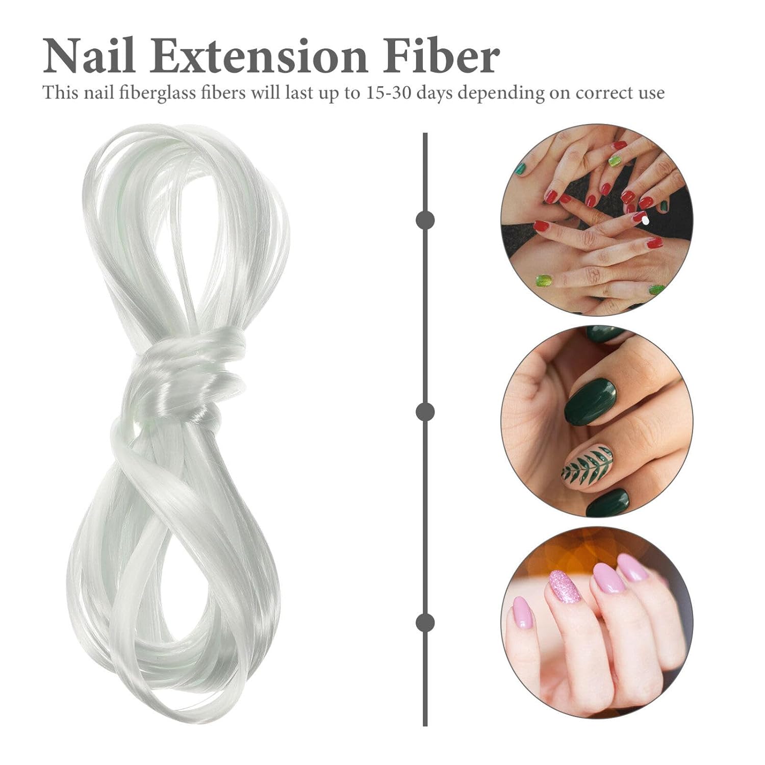 Ipetboom Nail Builder Gel Fiberglass Nail Kit Manicure Fiber Easy to Apply Extension Fiber