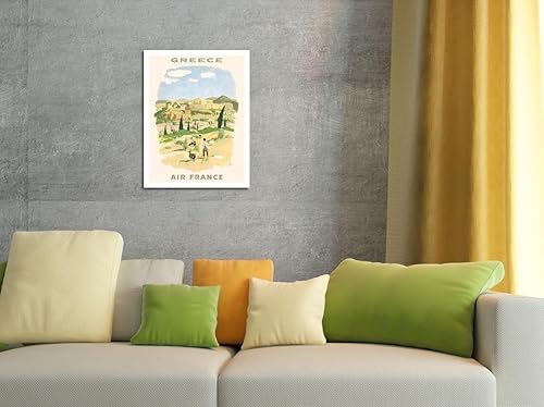 Miniatura 4 de Greece - Acropolis of Athens - France - Vintage Airline Travel Poster by Georges Beuville c.1958 - Fine Art Rolled Canvas Print 27in x 40in