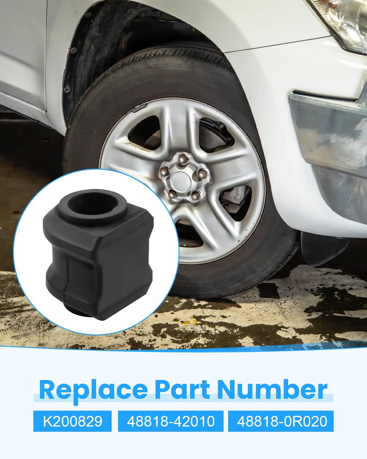 K200829 Rear Stabilizer Sway Bar Bushing Fit for Toyota RAV4 2006 2007 2008 2009 2010 2011 2012 2013 2014 2015 2016 2017 2018 Replace 48818-42010 48818-0R020