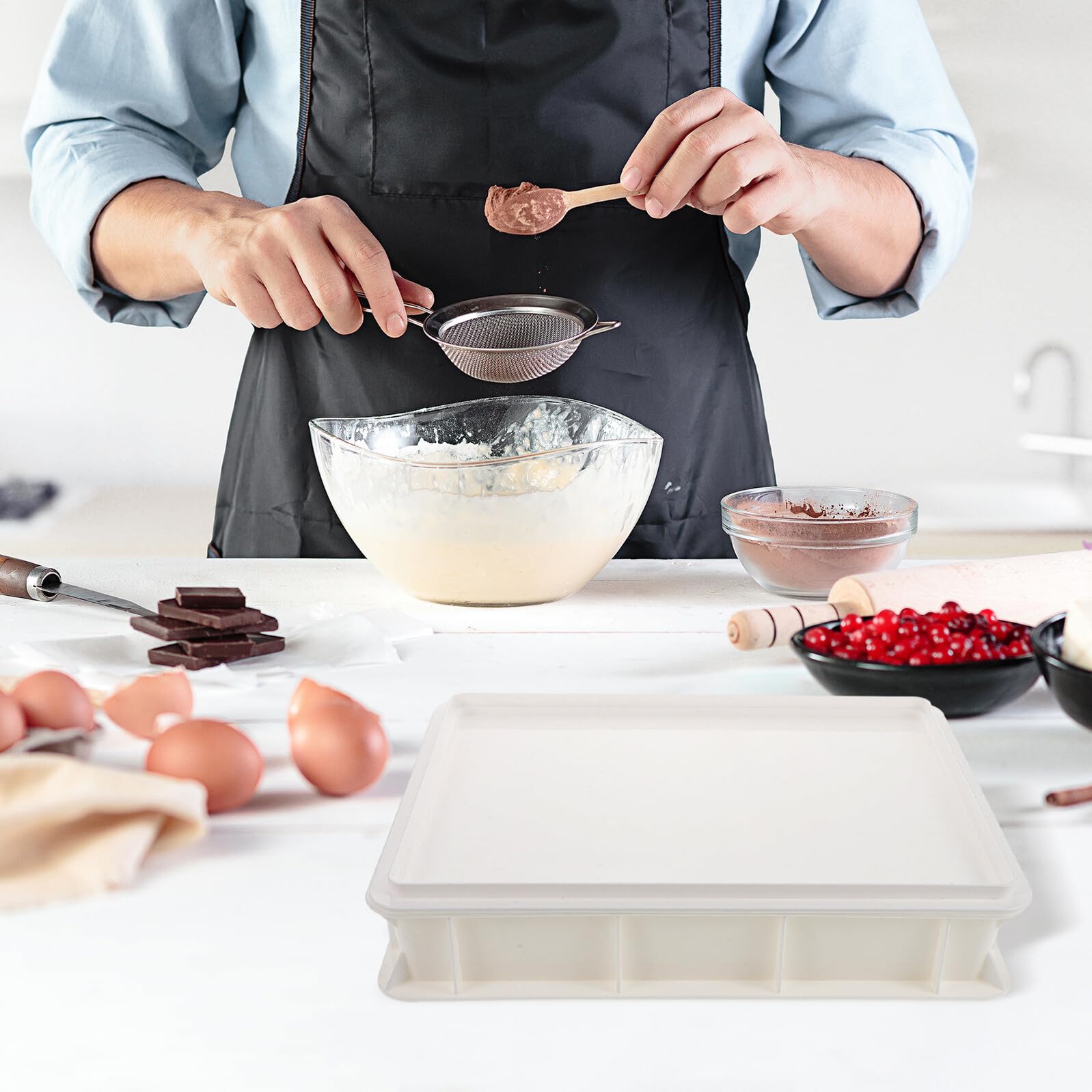 Artibetter Contenitore per Lievitazione Impilabile con Coperchio Box per Pizza e Pasta Mantiene Umidità per Panificazione Casalinga e Uso Professionale