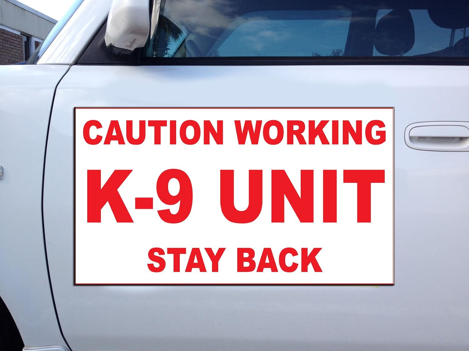 Fastasticdeals Caution Working K-9 Unit Stay Back Red Car Door Magnets Magnetic Signs-Qty 2/9 x 12 Inches