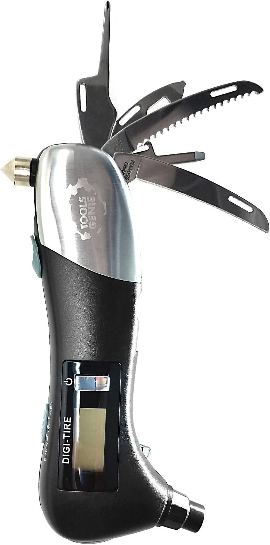Drake Off Road Tools 9 in 1 Digital Tire Pressure Gauge. Great for Emergencies with 9 Tools All in one conveniently Small Package!