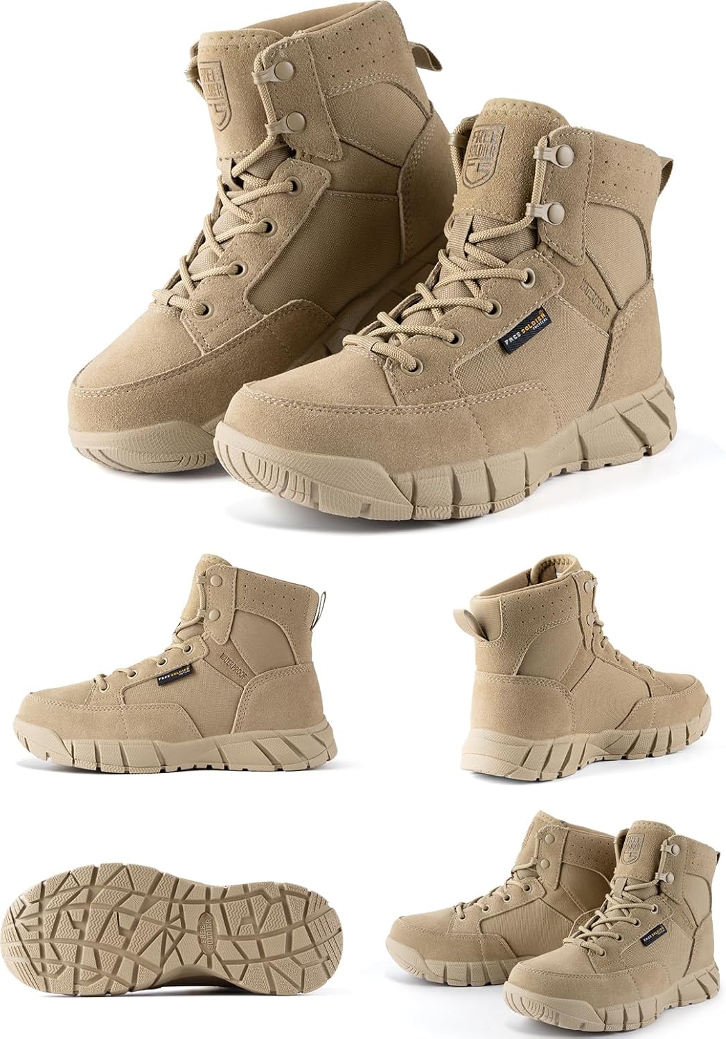 FREE SOLDIER Hiking Work Boots Women's Tactical Boots 6 Inches Lightweight Waterproof Military Boots Outdoors Desert Boots - Image 7