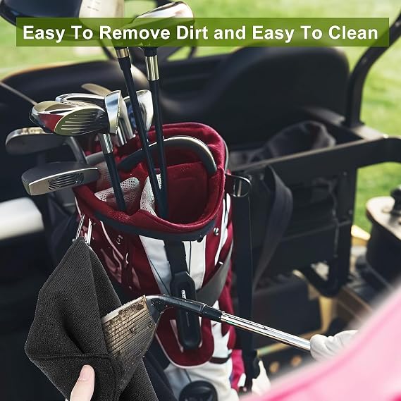 1PC Golf Towel - Microfiber Waffle Towel with Clip - Quick-Dry Golf Cleaning Towel for Golf Bag Use (Black, 30×30cm)