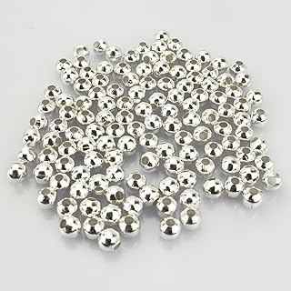 LolliBeads (R) Silver Plated Smooth Round Metal Beads 6 mm 300 Pcs