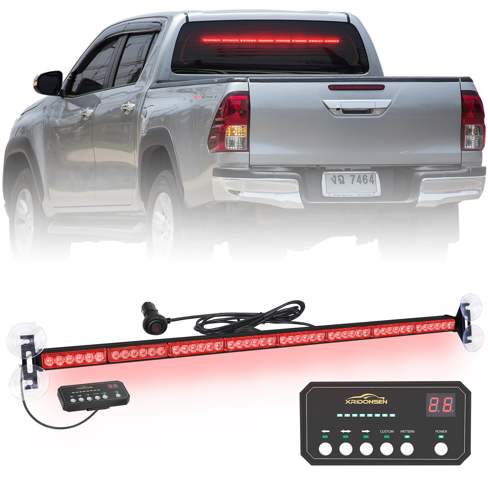 XRIDONSEN 35' Red Emergency Light Bar