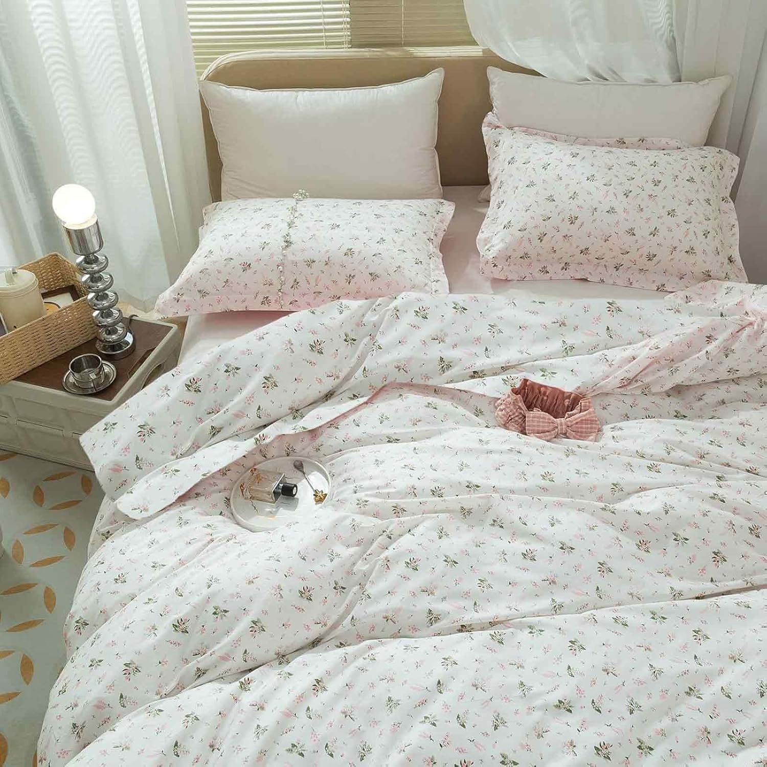 Faincy Full Comforter Set, White Black Grid Geometric Plaid Pattern Printed Reversible Comforter - Size 80 x 90 3PC Soft Microfiber Duvet Sets 2 Pillowshams Modern Bedding in a Bag for Women Men Teen