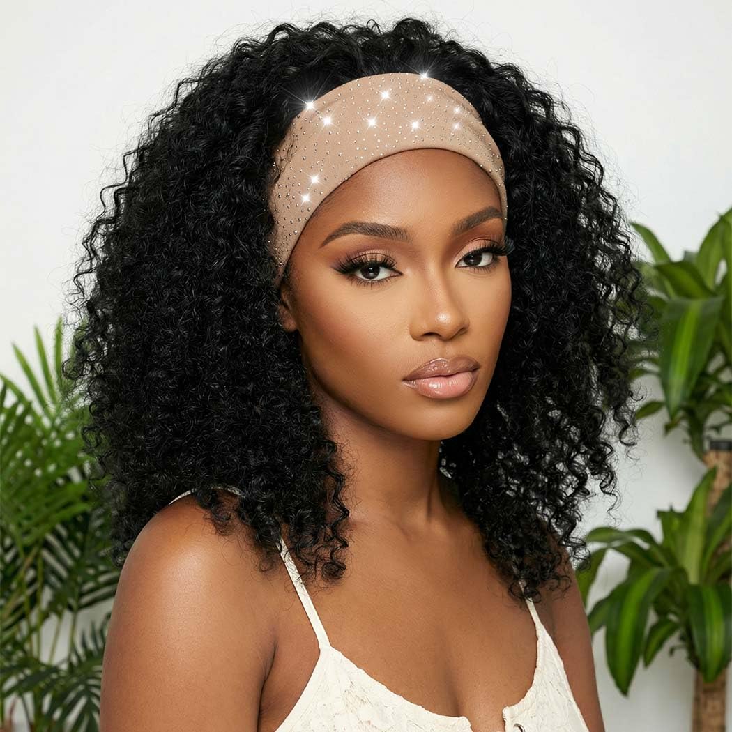 Amazon.com : CAKURE Rhinestone Headband Black Wide Head Wraps