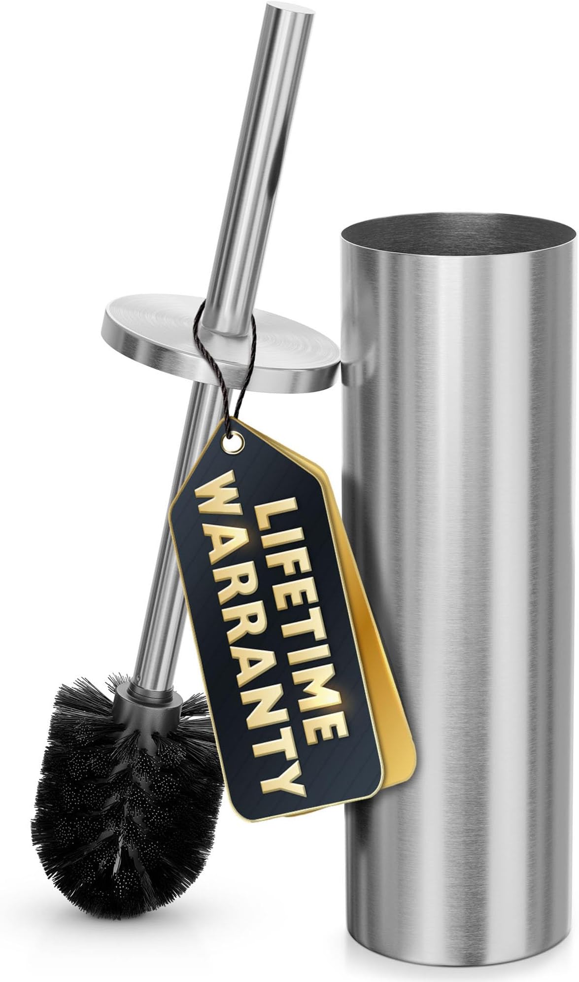 Stainless Steel Toilet Brush and Holder - Toilet Brush and Holder, Toilet Brush with Holder - Silver Toilet Cleaning Brush