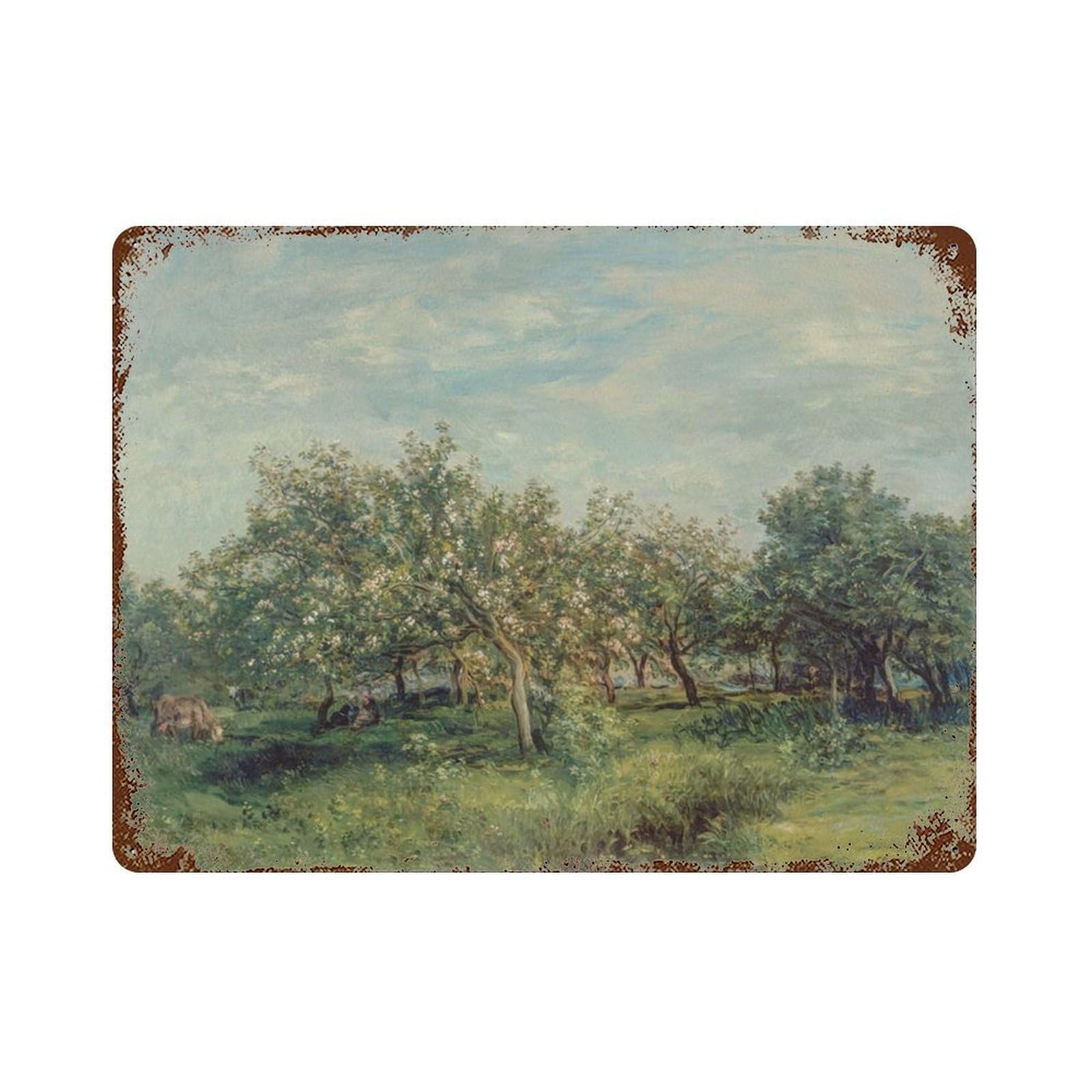 xiaoxiaoshen Mediterranean Garden Vintage Painting Wall Decor Art Metal Tin Poster Modern Home Decor Art Home Bar Shop Decorations Vintage Sign 30x40cm
