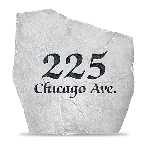 Elegant Address Stone - Address Marker - House Address Number Sign - 15 W x 15 H (Greystone)