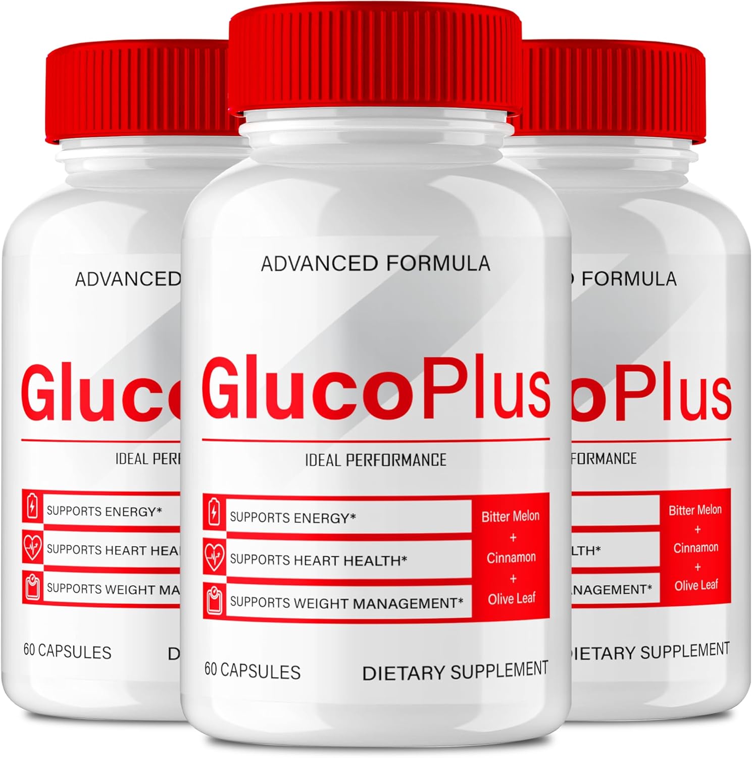 Gluco Plus Advanced Blood Formula Capsules, Official GlucoPlus Supplement Pills - Maximum Strength, All Natural for Healthy Circulation & Stable Level, Advanced Gluco Health Plus Reviews (3 Pack)