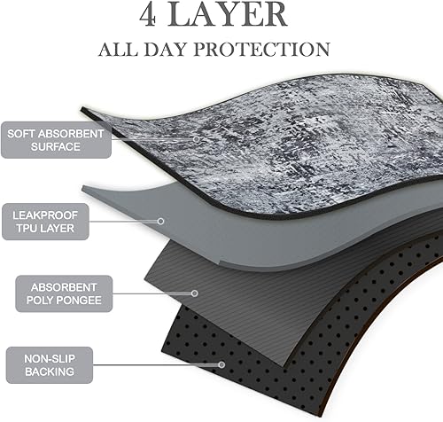 Miniatura 4 de Qeils Almohadillas lavables para orina para perros, paquete de 2 almohadillas reutilizables para cachorros de 18 x 24 pulgadas, superabsorbentes, a