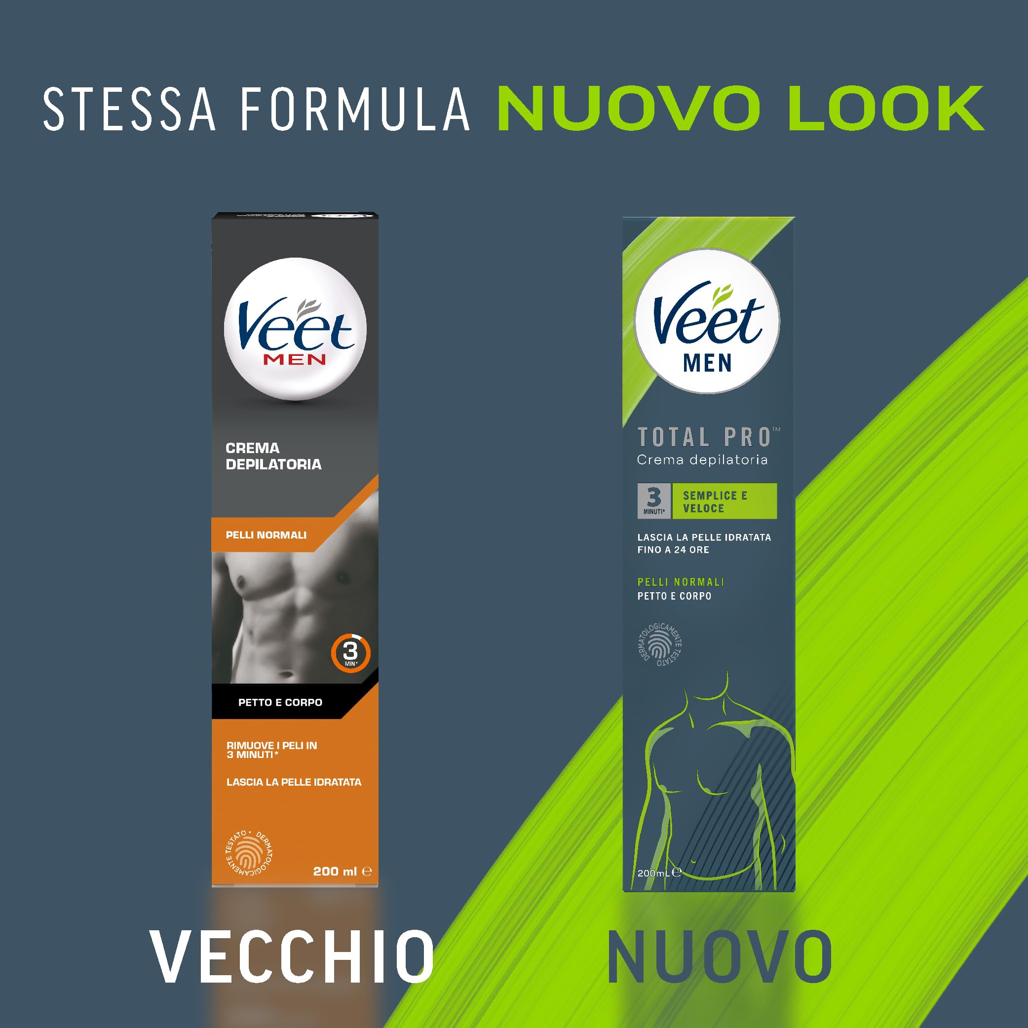 Veet Men krem do depilacji dla mężczyzn, na klatkę piersiową, nogi i ramiona, 5 opakowań po 200 ml