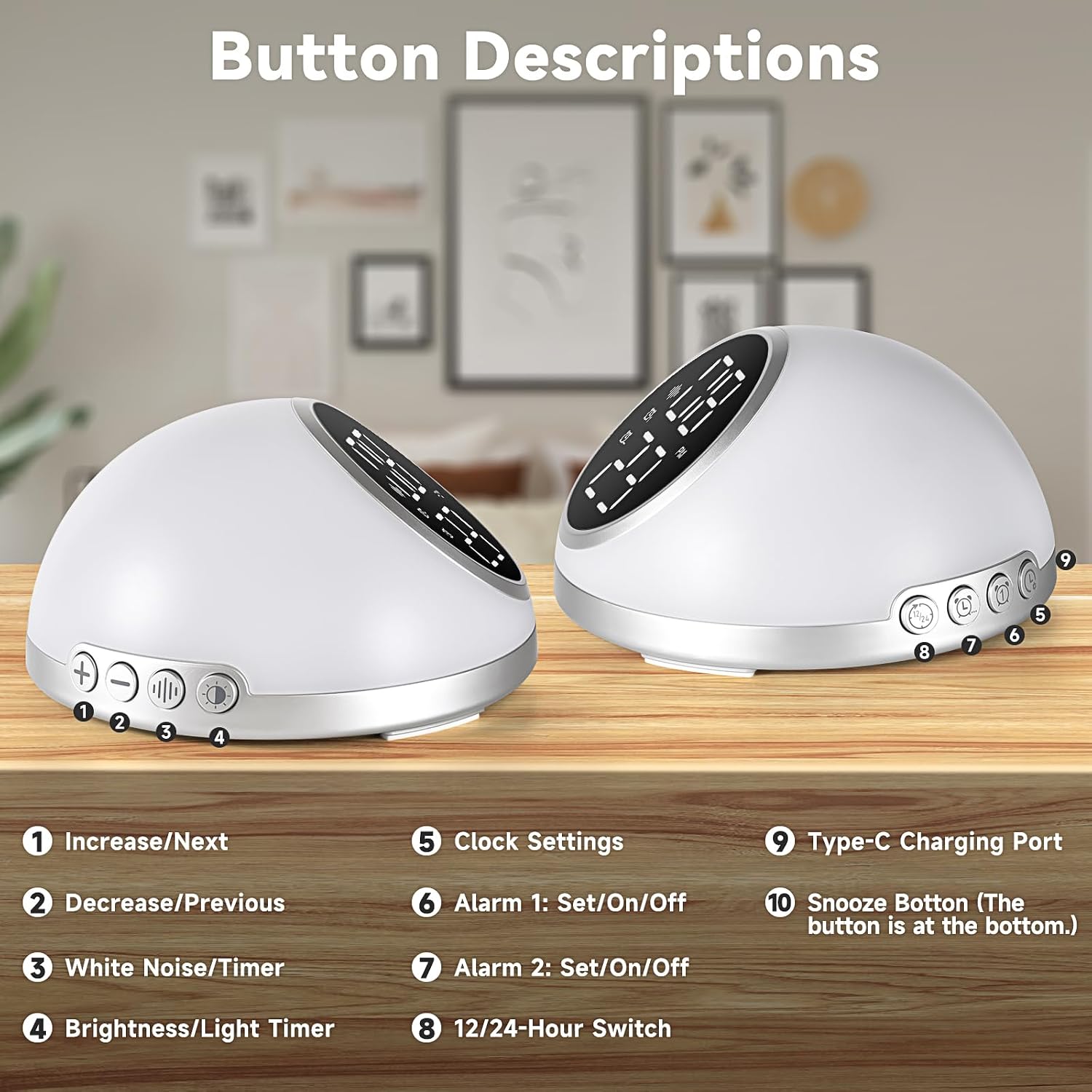 Fansbe Direct A29 Digital Alarm Clock Button Descriptions