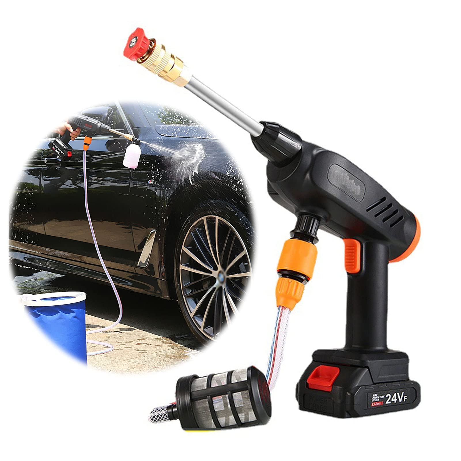 Amazon | 小型高圧洗浄機 21V 48V コードレス充電式 洗車機 バッテリ 