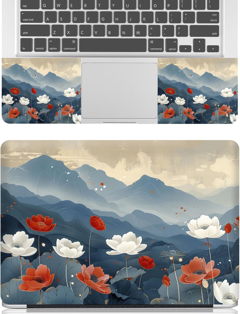 12 12.1 13 13.3 14 15 15.4 15.6 in Skin Laptop Sticker Decal, Netbook Skins for Notebook, Universal Vinyl Laptop Decor Cover, Waterproof Art Design Protector Easy to Apple I Lotus Fields Hills image 2