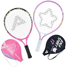AMA SPORT 17" Baby Pink Kids Tennis Racket with 17" Graffiti Pink Kids Tennis Racket