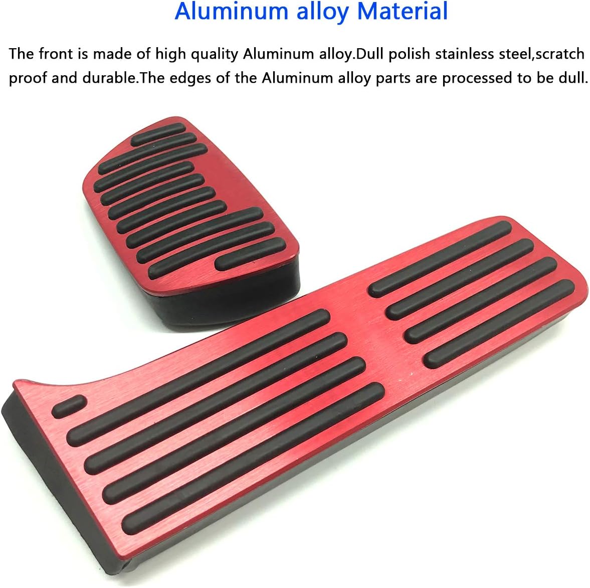 Non-Slip Aluminum alloy Pedal Cover For Toyota RAV4 2019 2020 2021 2022 Automatic Motor No Drill Brake Gas Accelerator Accessories 2pcs （RED）